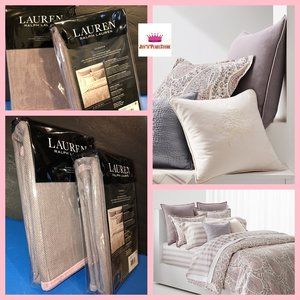 Set of 2 Ralph Lauren Claudia Velvet Trim Pink European Decor Cushion Sham 26"